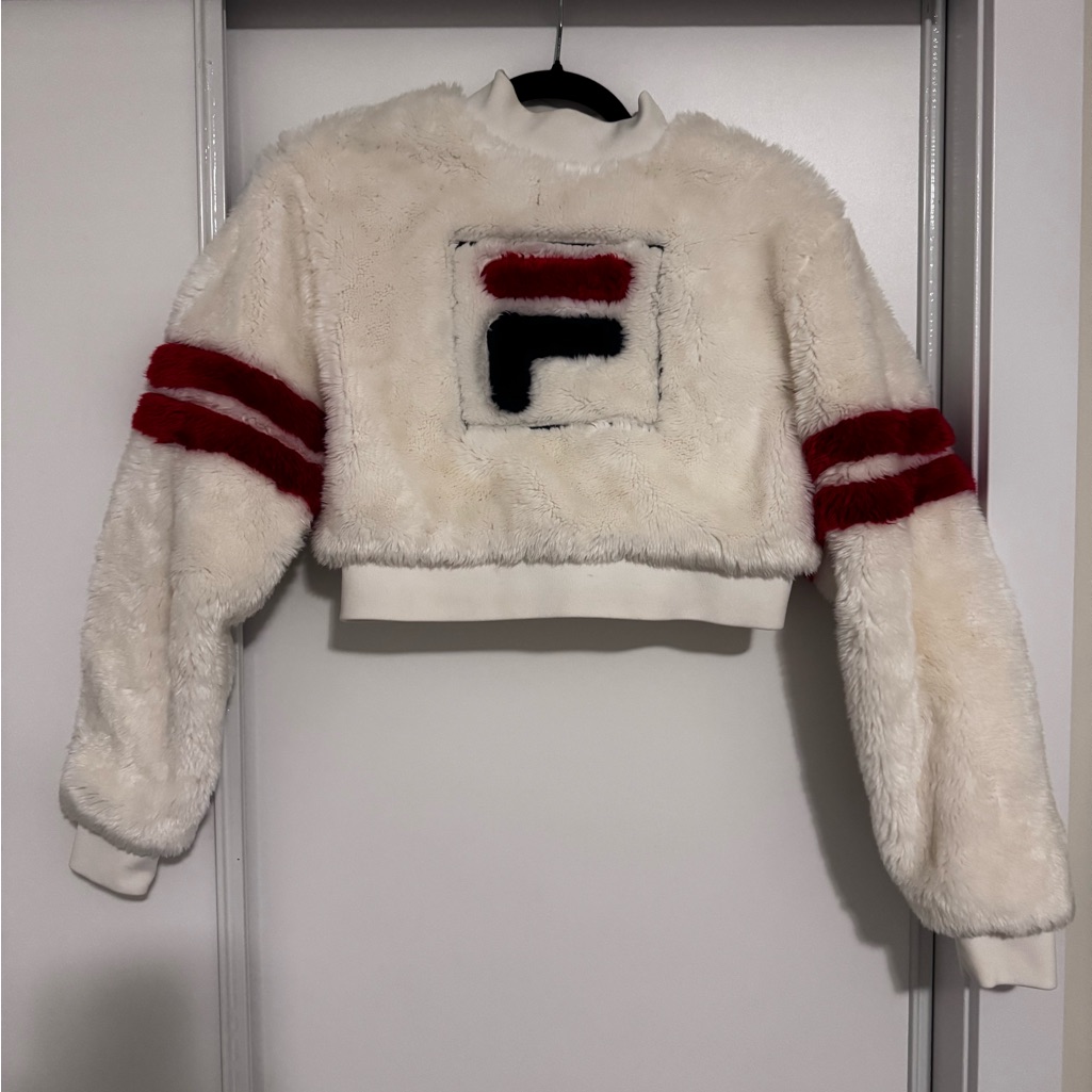 Rare Fila Faux Fur Logo Sweater